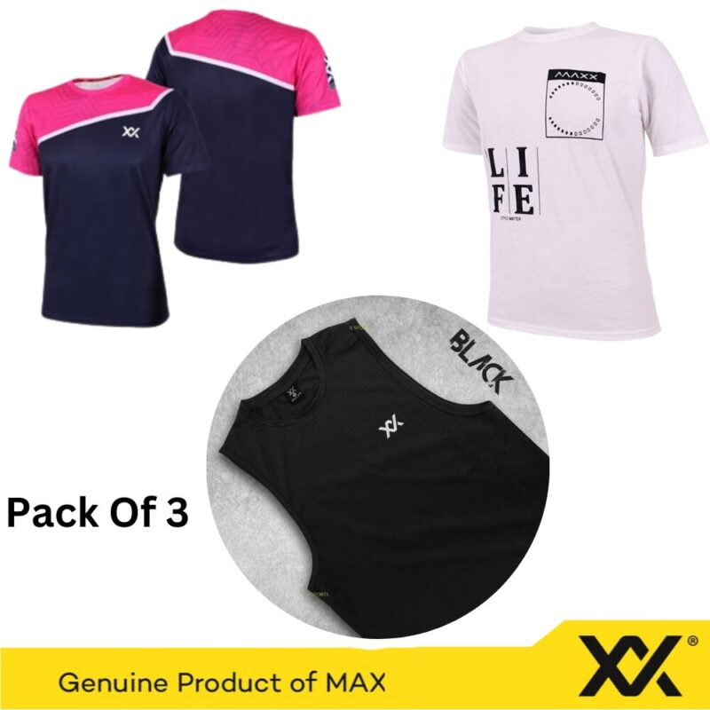 Maxx Bundle of 3 T-Shirts for men & Woman (M Size)